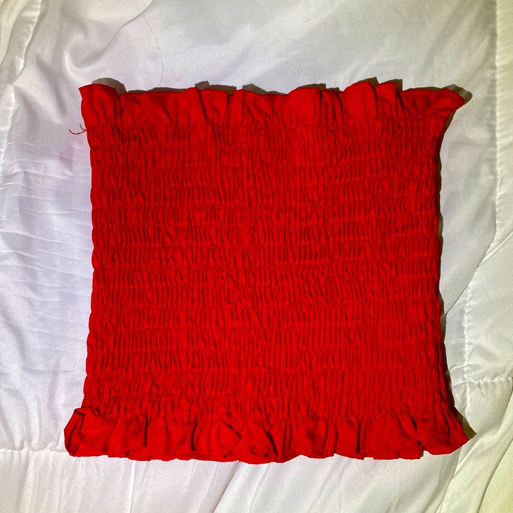 This is an all red tube top